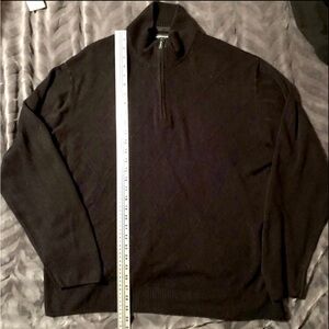 Tricot St. Raphael XXXL black long sleeve crewneck 1/4 zip mens sweater
